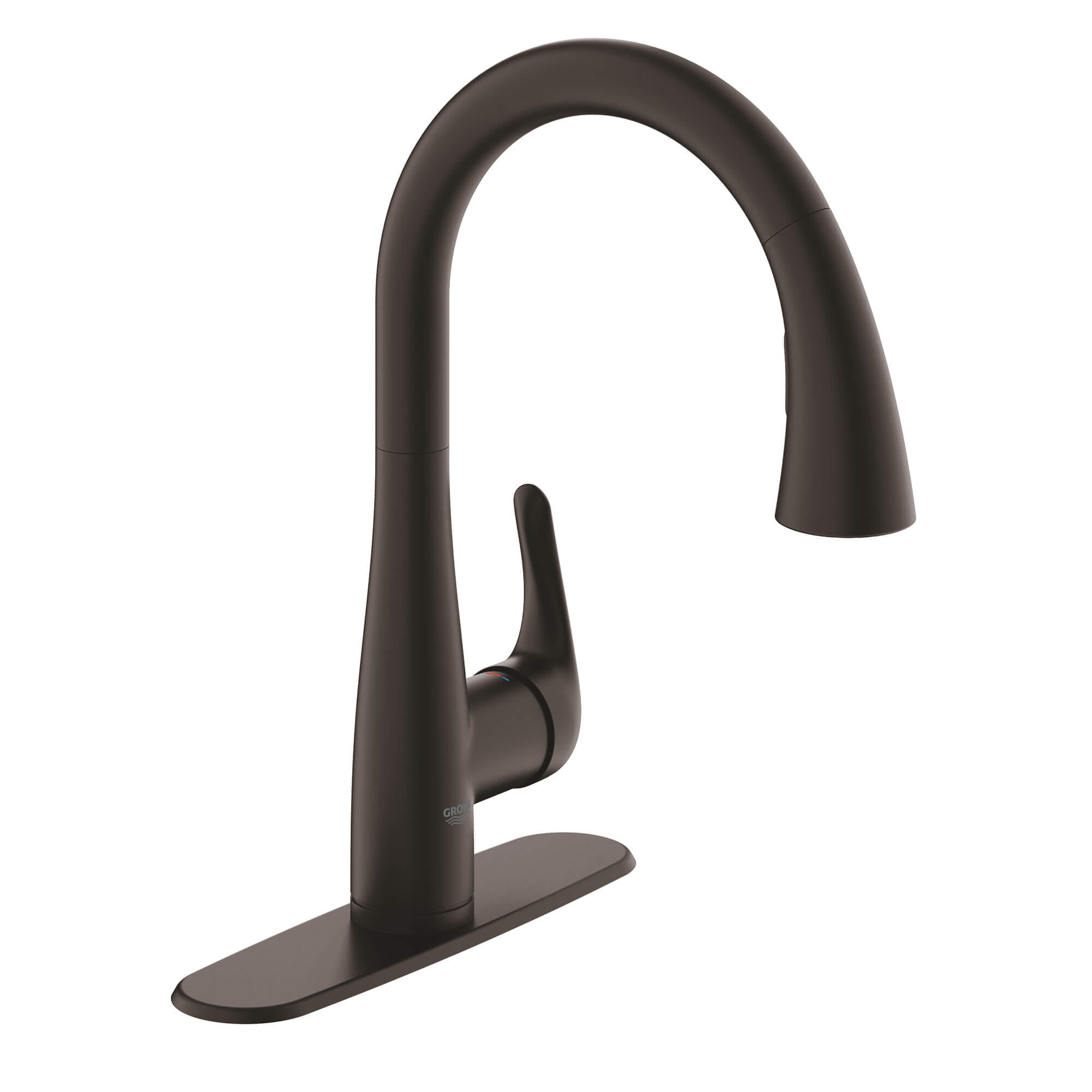 Single Handle Pull Down Kitchen Faucet Dual Spray 175 GPM GROHE ANTIQUE BRONZE